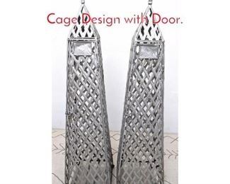 Lot 212 Decorator Tin Obelisk Towers. Cage Design with Door.