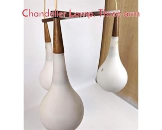 Lot 213 Murano Italian Glass Pendant Chandelier Lamp. Three arm