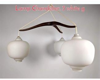 Lot 214 Scandinavian Ceiling Pendant Lamp Chandelier. 3 white g