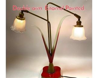Lot 215 50s Modern Table Lamp. Double arm. Enamel Painted. 