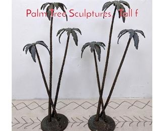 Lot 216 Pair Maitland Smith Style Palm Tree Sculptures. Tall f