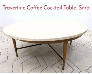 Lot 227 PAUL McCOBB Round Travertine Coffee Cocktail Table. Sma