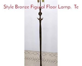 Lot 233 ALBERTO GIACOMETTI Style Bronze Figural Floor Lamp. Te