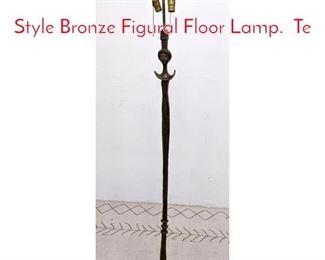 Lot 232 ALBERTO GIACOMETTI Style Bronze Figural Floor Lamp. Te