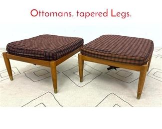Lot 296 Pair Swedish Modern Stools Ottomans. tapered Legs.