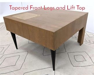 Lot 300 Unusual Low Table With Tapered Front Legs and Lift Top 