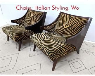 Lot 312 Decorator Oversized Lounge Chairs. Italian Styling. Wo