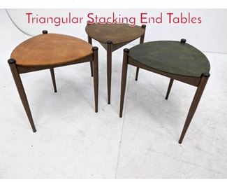 Lot 314 3pc Arthur Umanoff style Triangular Stacking End Tables