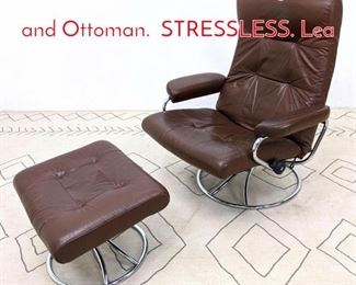 Lot 324 J.E. EKORNES Lounge Chair and Ottoman. STRESSLESS. Lea