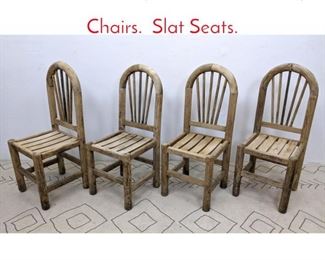 Lot 326 Country French Arched Top Chairs. Slat Seats. 