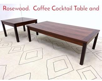 Lot 331 2pcs Danish Modern Rosewood. Coffee Cocktail Table and