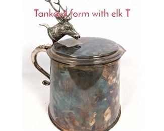 Lot 334 Large Silverplate Ice Bucket in Tankard form with elk T