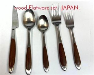 Lot 360 CAMEO SRI Stainless and wood Flatware set. JAPAN. 