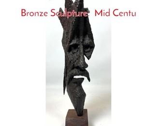 Lot 368 Signed MOLT 1972 Brutalist Bronze Sculpture. Mid Centu