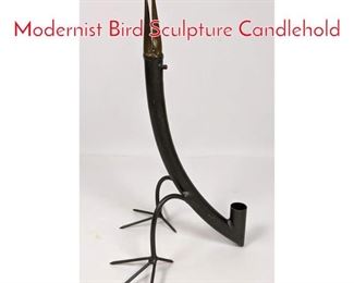 Lot 370 BUSHINI Metal Tube Modernist Bird Sculpture Candlehold