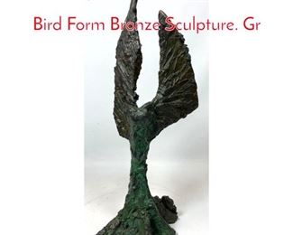 Lot 371 Signed KAMERON Brutalist Bird Form Bronze Sculpture. Gr