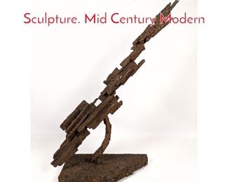 Lot 388 Brutalist Lightening Bolt Sculpture. Mid Century Modern