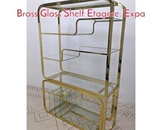 Lot 391 Milo Baughman DIA Style Brass Glass Shelf Etagere. Expa