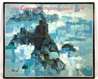 Lot 399 YOUNGIL AHN Oil Painting on Canvas. Impressionist style