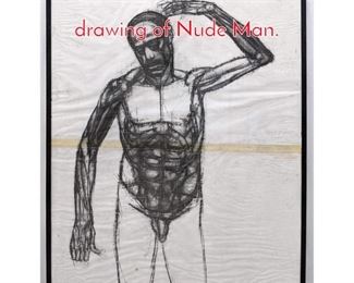 Lot 424 D. EDWARDS 99 Large drawing of Nude Man. 