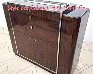 Lot 434 RALPH LAUREN Art Deco Style Bar Cabinet. High polish Ca