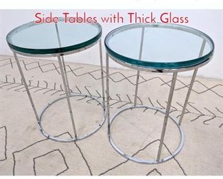Lot 446 Pair Nico Zographos Style Side Tables with Thick Glass 