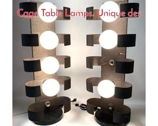Lot 457 Pair Industrial Design Rib Cage Table Lamps. Unique des