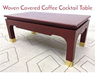 Lot 474 KARL SPRINGER Style Woven Covered Coffee Cocktail Table