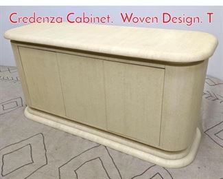 Lot 475 70s Modern Sideboard Credenza Cabinet. Woven Design. T