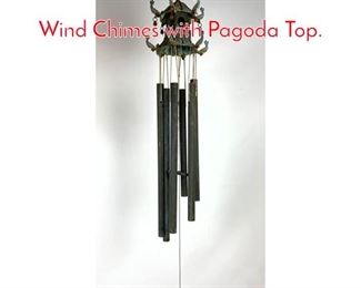 Lot 487 Mid Century Modern Bronze Wind Chimes with Pagoda Top.