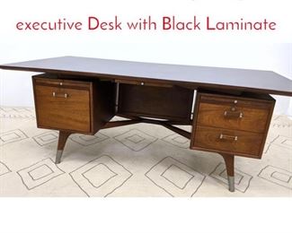 Lot 492 Vladimir Kagan Style executive Desk with Black Laminate