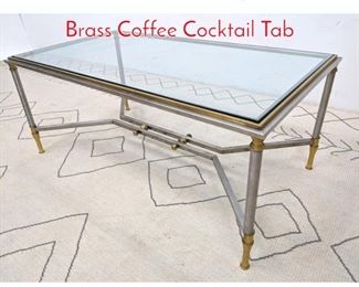 Lot 496 Maison Jansen Style Steel and Brass Coffee Cocktail Tab