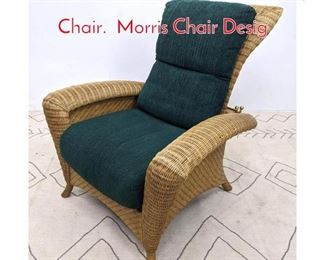 Lot 512 Nice Rattan Tall Back Lounge Chair. Morris Chair Desig