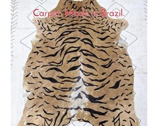 Lot 514 Tiger Print Cow Hide Leather Carpet. Made in Brazil. 