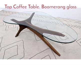 Lot 519 ADRIAN PEARSALL Glass Top Coffee Table. Boomerang glass