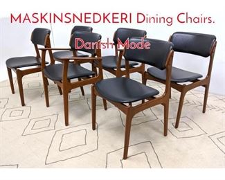 Lot 520 Set 6 ODDENSE MASKINSNEDKERI Dining Chairs. Danish Mode