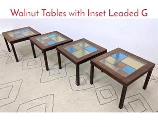 Lot 538 Set 4 American Modern Walnut Tables with Inset Leaded G