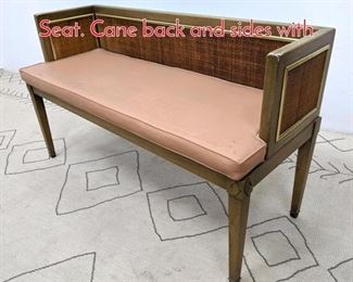 Lot 542 Woven Cane Window Bench Seat. Cane back and sides with 