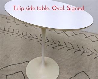 Lot 548 EERO SAARINEN for Knoll Tulip side table. Oval. Signed.