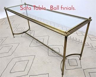 Lot 560 Regency Style Console Hall Sofa Table. Ball finials.