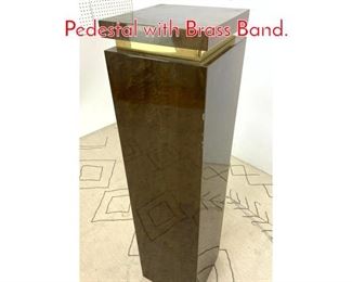 Lot 573 High Glass Lacquered Wood Pedestal with Brass Band.