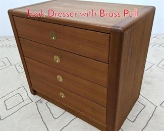 Lot 578 DSCAN Danish Modern Style Teak Dresser with Brass Pull