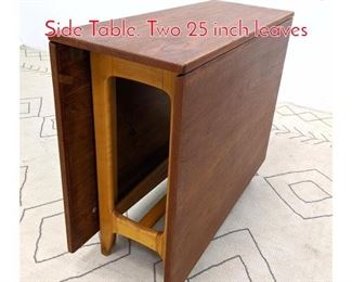 Lot 583 Danish Modern Teak Drop Side Table. Two 25 inch leaves