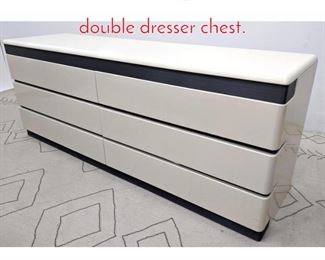 Lot 590 White Lacquer ROUGIER double dresser chest.