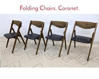 Lot 591 set 4 Mid Century Modern Folding Chairs. Coronet.