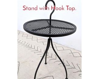 Lot 593 Salterini Style Mesh Side Table Stand with Hook Top. 
