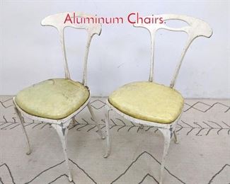 Lot 608 Pair Art Nouveau Style Aluminum Chairs. 