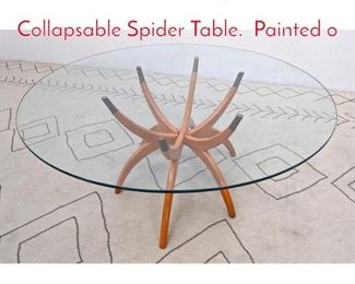 Lot 613 Mid Century Modern Collapsable Spider Table. Painted o