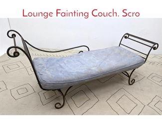 Lot 621 Decorator Iron Frame Chaise Lounge Fainting Couch. Scro