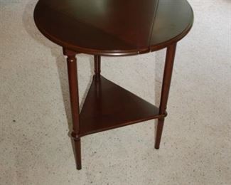Small round drop leaf side table, Bombay, 20" D x 25" H
